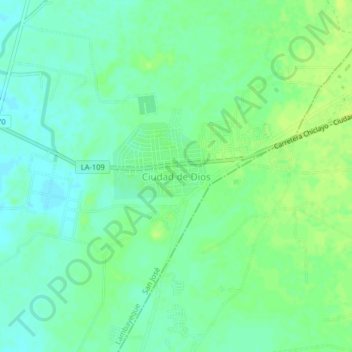 Mappa topografica Ciudad de Dios, altitudine, rilievo