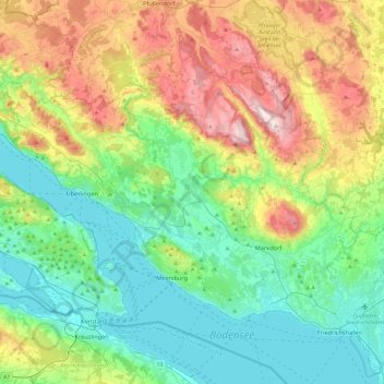 Mappa topografica Salem, altitudine, rilievo