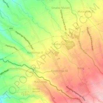 Mappa topografica Kaytitinga I, altitudine, rilievo