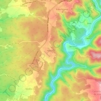Mappa topografica Maçoida, altitudine, rilievo
