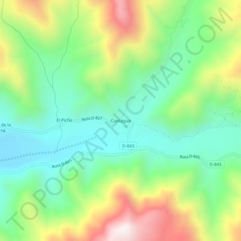 Mappa topografica Cunlagua, altitudine, rilievo