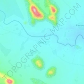 Mappa topografica Gorom, altitudine, rilievo
