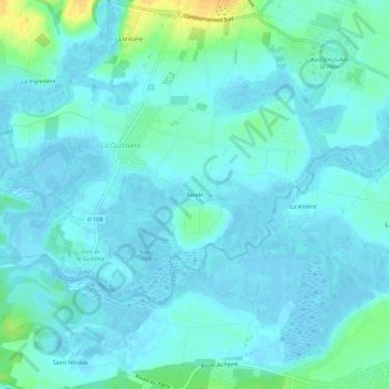 Mappa topografica Ilaude, altitudine, rilievo