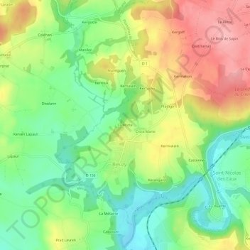 Mappa topografica La Motte, altitudine, rilievo