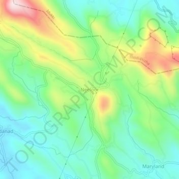 Mappa topografica Neeloor, altitudine, rilievo
