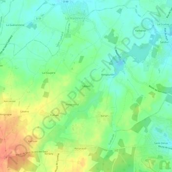 Mappa topografica Trépied, altitudine, rilievo