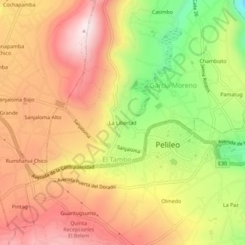 Mappa topografica La Libertad, altitudine, rilievo