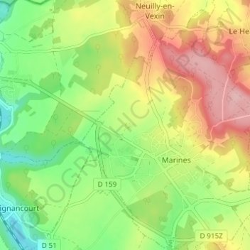 Mappa topografica La Métairie, altitudine, rilievo