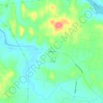 Mappa topografica Oakland, altitudine, rilievo