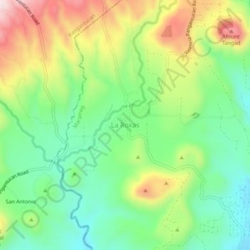 Mappa topografica La Roxas, altitudine, rilievo