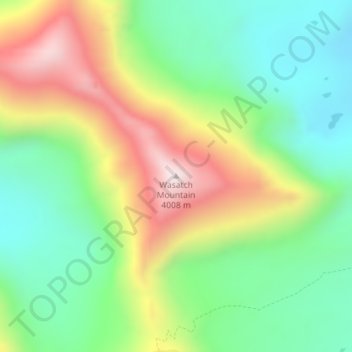 Mappa topografica Wasatch Mountain, altitudine, rilievo