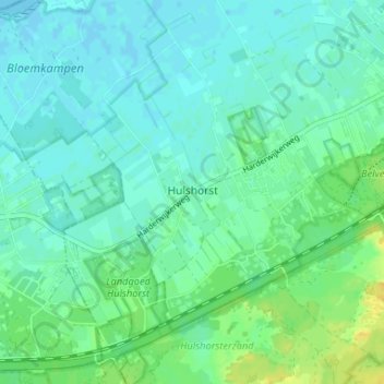 Mappa topografica Hulshorst, altitudine, rilievo