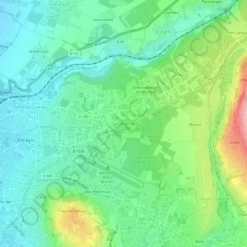 Mappa topografica La Californie, altitudine, rilievo