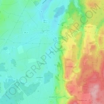 Mappa topografica Weiler, altitudine, rilievo