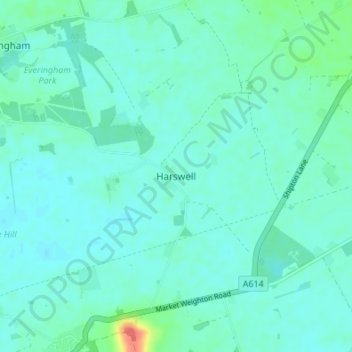 Mappa topografica Harswell, altitudine, rilievo