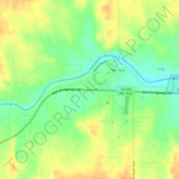 Mappa topografica Stonewall, altitudine, rilievo