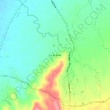 Mappa topografica Santa Rosa, altitudine, rilievo
