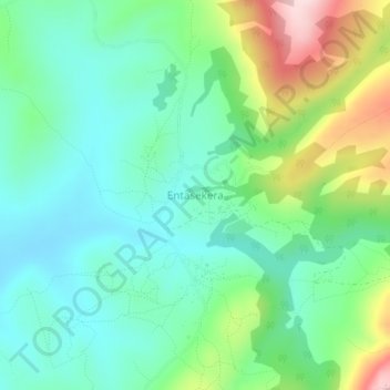 Mappa topografica Entasekera, altitudine, rilievo