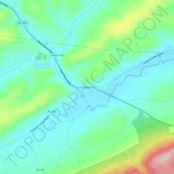 Mappa topografica Snyders, altitudine, rilievo