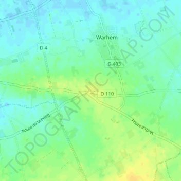 Mappa topografica Haeghe Meulen, altitudine, rilievo