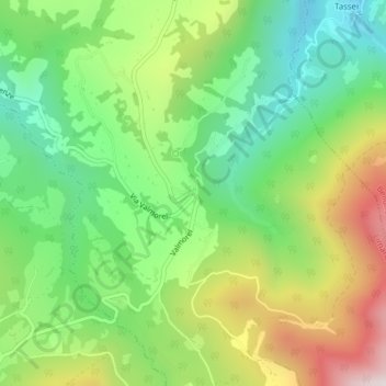 Mappa topografica Valmorel, altitudine, rilievo