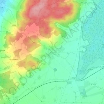 Mappa topografica Haidgau, altitudine, rilievo