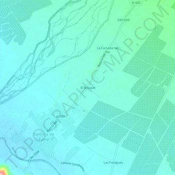 Mappa topografica El Bosque, altitudine, rilievo