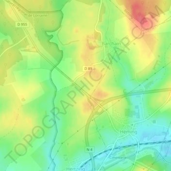 Mappa topografica Pré Valance, altitudine, rilievo