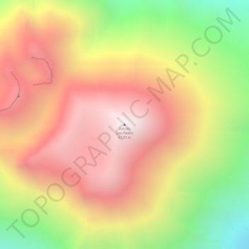 Mappa topografica Volcán San Pedro, altitudine, rilievo