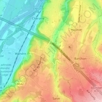 Mappa topografica Saivelette, altitudine, rilievo