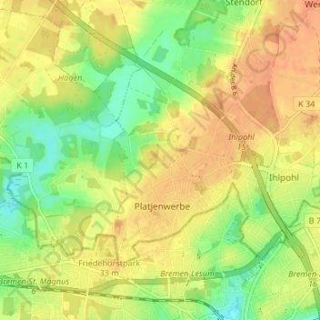 Mappa topografica Im Hagen, altitudine, rilievo