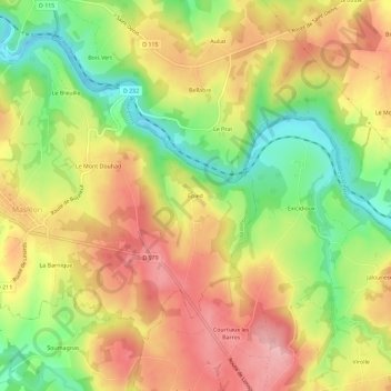 Mappa topografica Epied, altitudine, rilievo