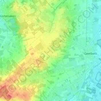 Mappa topografica Bergen, altitudine, rilievo