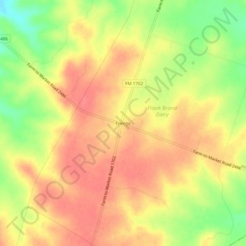 Mappa topografica Energy, altitudine, rilievo