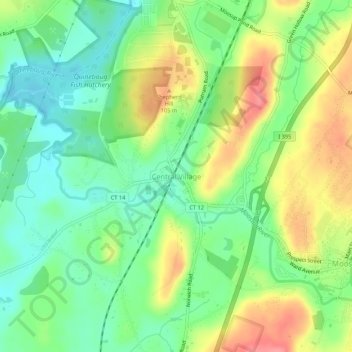 Mappa topografica Central Village, altitudine, rilievo