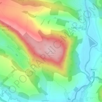 Mappa topografica Lees Moor, altitudine, rilievo