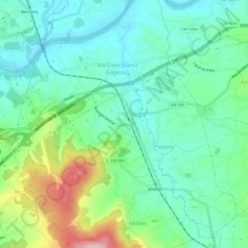Mappa topografica Gamil, altitudine, rilievo