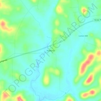 Mappa topografica Mulberry, altitudine, rilievo