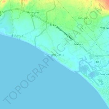 Mappa topografica Nonong Casto, altitudine, rilievo