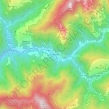 Mappa topografica Fontanetto, altitudine, rilievo