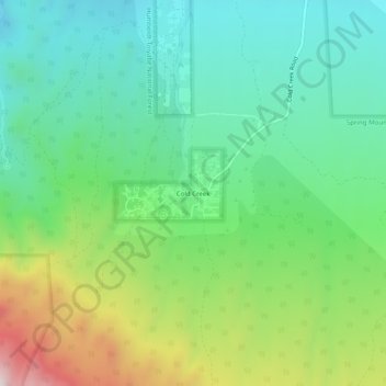 Mappa topografica Cold Creek, altitudine, rilievo