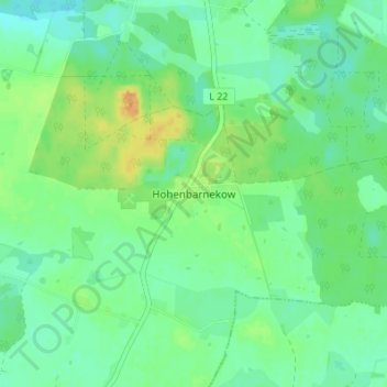 Mappa topografica Hohenbarnekow, altitudine, rilievo