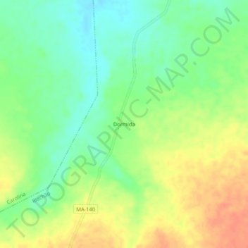 Mappa topografica Dormida, altitudine, rilievo