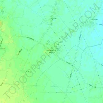 Mappa topografica San Pietro in Campiano, altitudine, rilievo