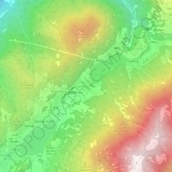 Mappa topografica Campolongo, altitudine, rilievo