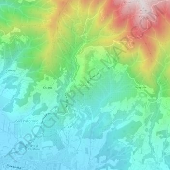 Mappa topografica Matraia, altitudine, rilievo