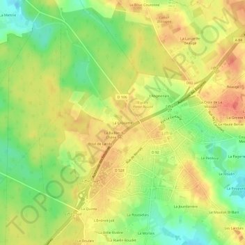 Mappa topografica La Croisette, altitudine, rilievo