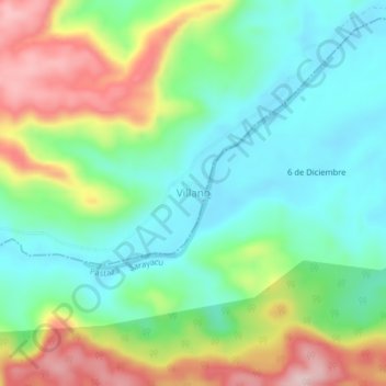 Mappa topografica Villano, altitudine, rilievo