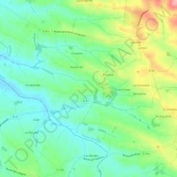 Mappa topografica Saint-Martin, altitudine, rilievo