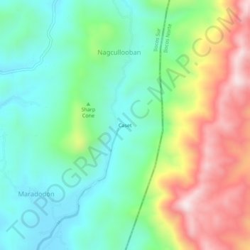 Mappa topografica Caset, altitudine, rilievo